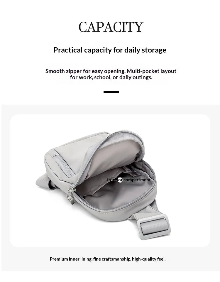 Waterproof PU Leather Sling Bag | Versatile Unisex Chest Bag