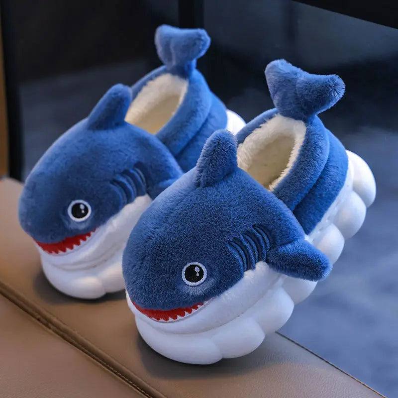 Cozy Cartoon Shark Slippers for Boys | Fun Indoor Shoes