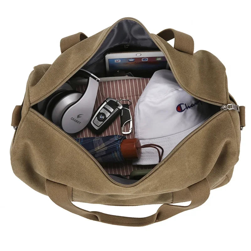 Men's Versatile Canvas Travel Bag | Large Capacity Weekend Duffel