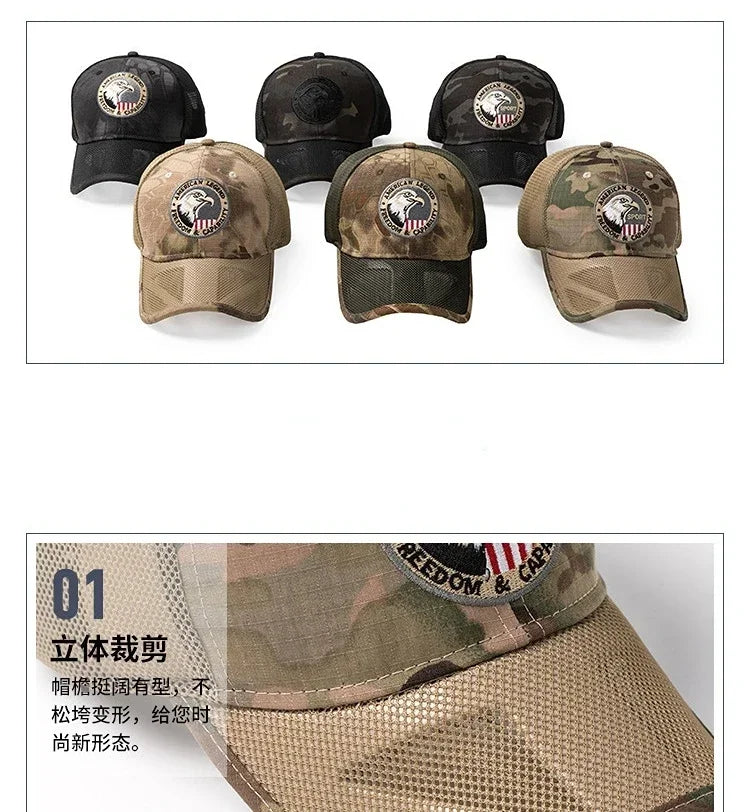 Plus Size Mesh Baseball Cap | Stylish Camo Snapback Sun Hat
