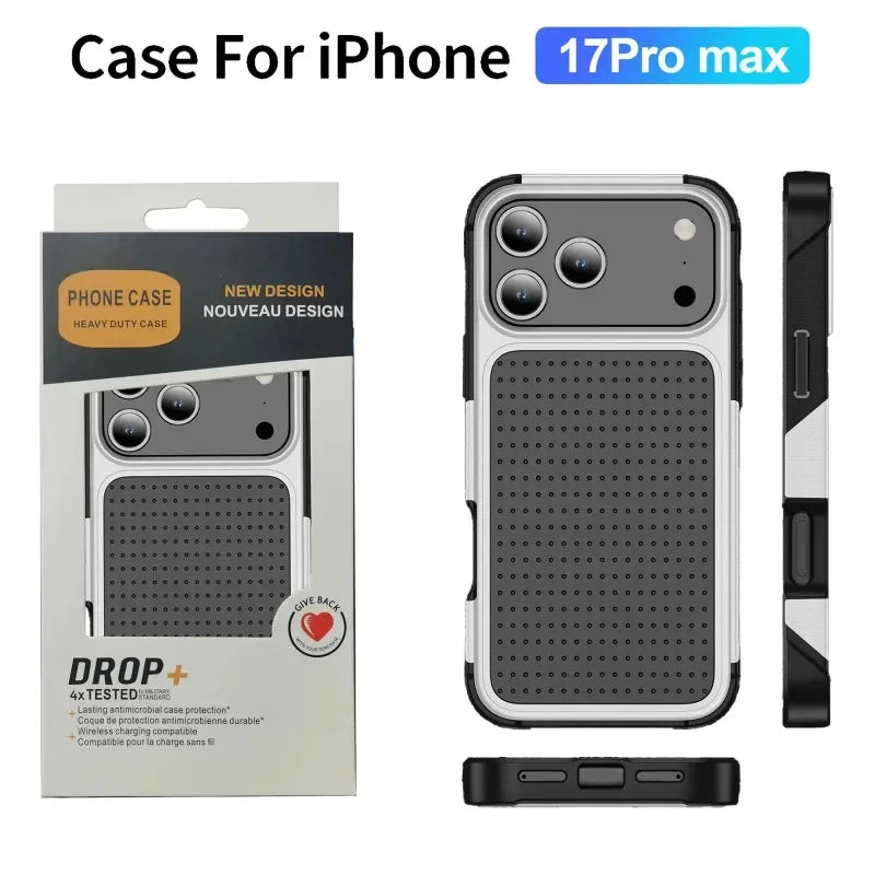Military Grade 2IN1 Hybrid Armor Phone Case for IPhone 17 Air 16 15 14 Plus 13 12 Pro Max with Packet Box TPU+PC Anti-Drop Cover