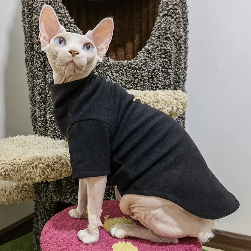 Ropa de algodón cómoda para gatos sin pelo y perros pequeños | Moda de invierno
