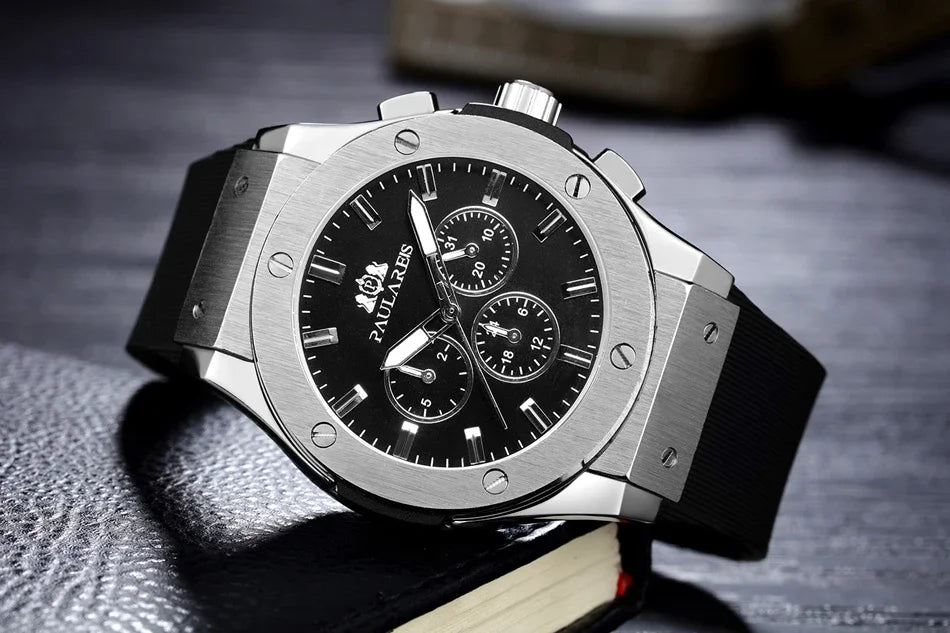 Stylish 45mm Automatic Mechanical Men's Watch | Casual Sports Timepiece