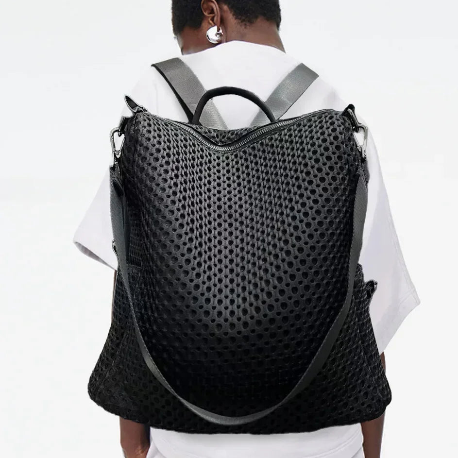 Fashionable Retro Stitched Backpack | Large Capacity Casual Bag