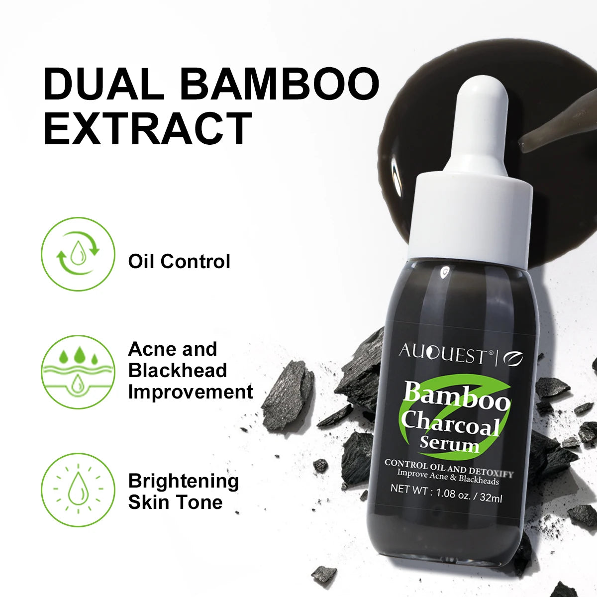 Bamboo Charcoal Face Serum | Oil Control & Pore Shrinkage