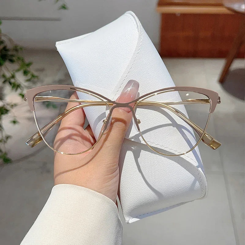 Gafas ojo de gato con estilo | Gafas de moda para mujer que bloquean la luz azul