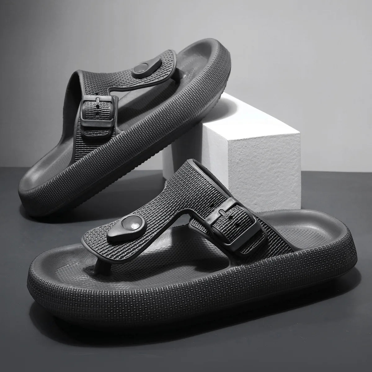 Men's Adjustable Buckle Flip Flops | Summer Beach Sandals
