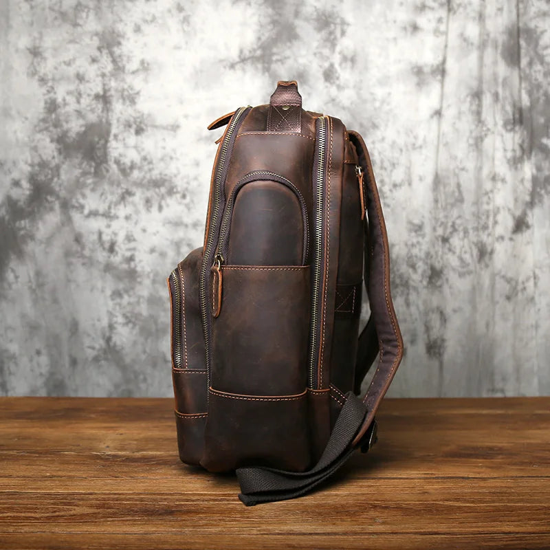 Stylish Retro Genuine Leather Men's Backpack | Travel Companion