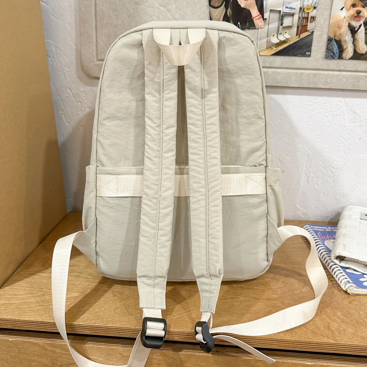 Versatile Solid Color Backpack | Large Capacity Daily Use