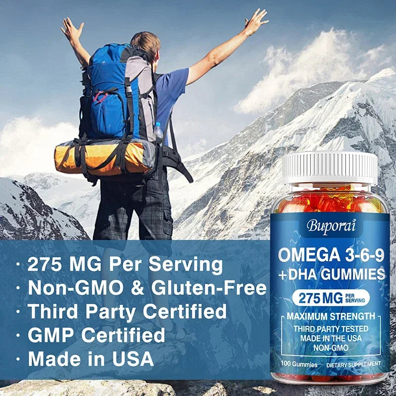 Omega 3 6 9 + DHA Gummies | Enhance Brain Health & Memory