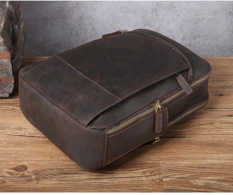 Vintage Genuine Leather Backpack for Men | Stylish Daily Rucksack