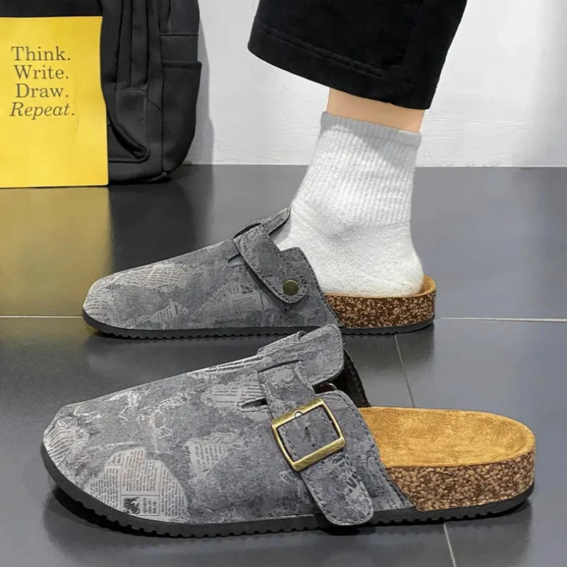 Men's Suede Mules Slippers | Comfortable Clogs with Arch Support