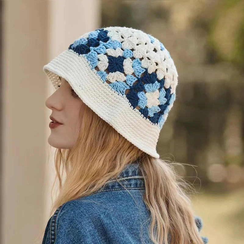 Women's Flower Crochet Bucket Hat | Handmade Spring Summer Style