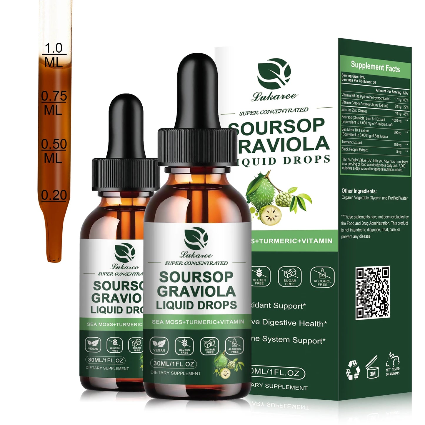 30ML Soursop Graviola Extract Drops | Boost Immunity & Detox
