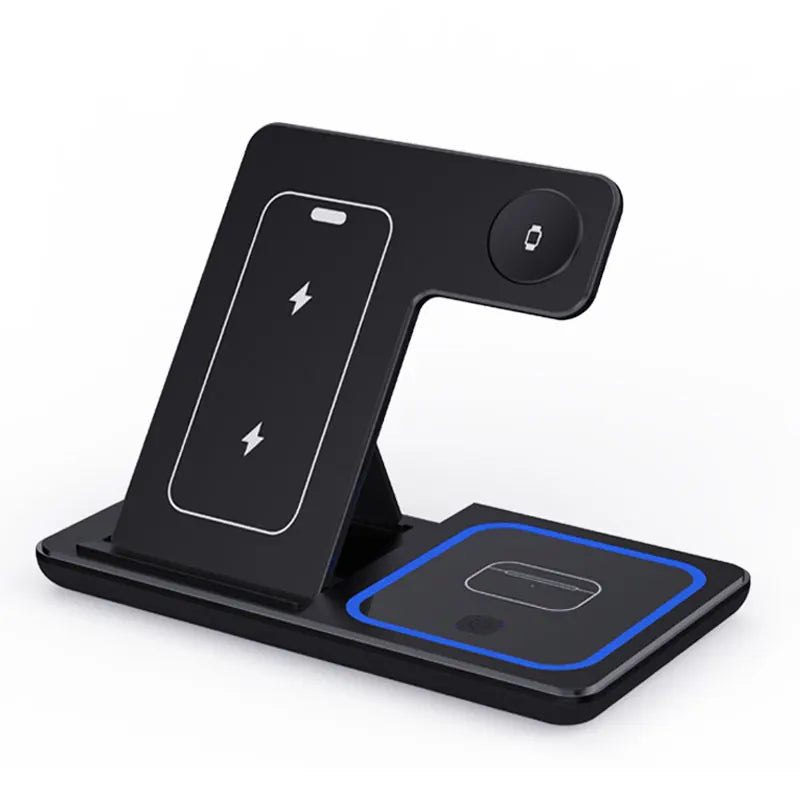30W Foldable 3-in-1 Wireless Charging Station | Fast Qi Charger