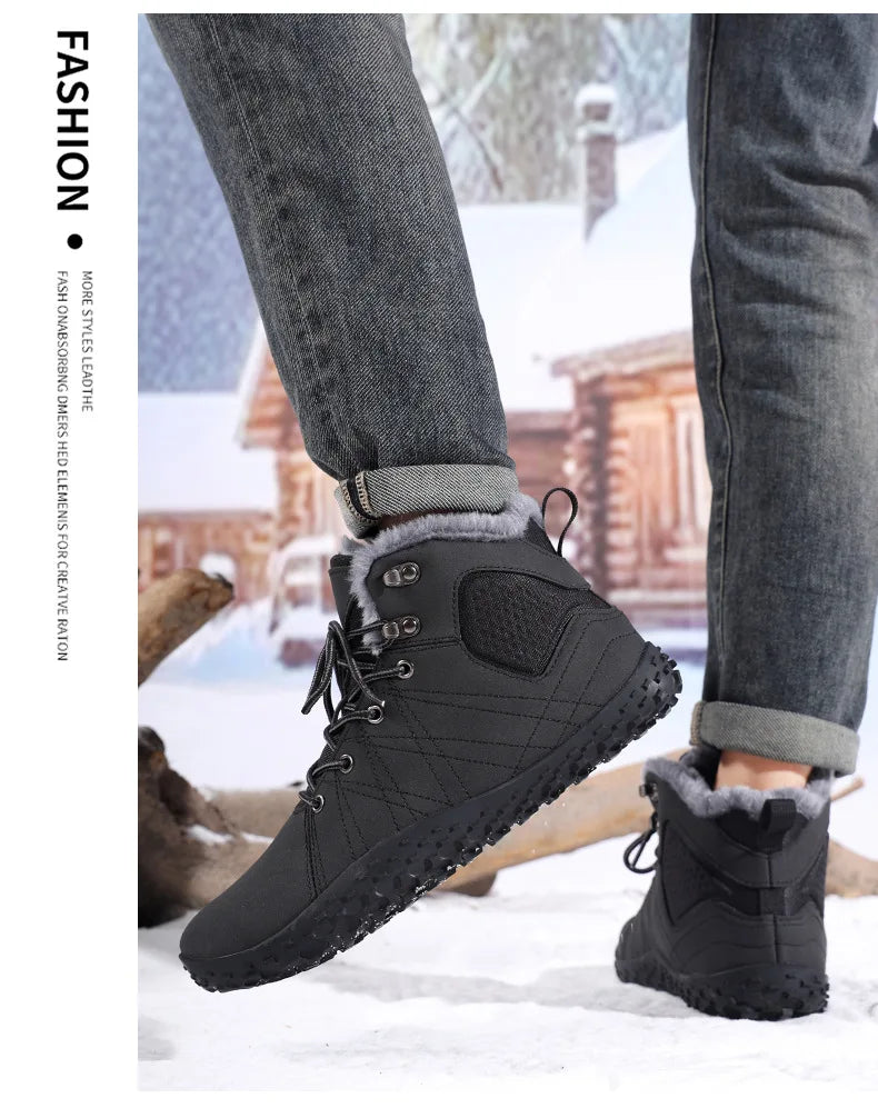 Winter Snow Boots for Men Women Warm Fur Lined Ankle Trekking Shoes Anti Slip Outdoor Boots