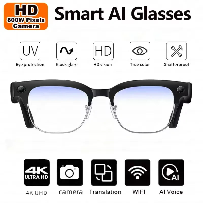 AI Smart Glasses with 8MP Camera & Bluetooth Features | Innovative Eye Wear