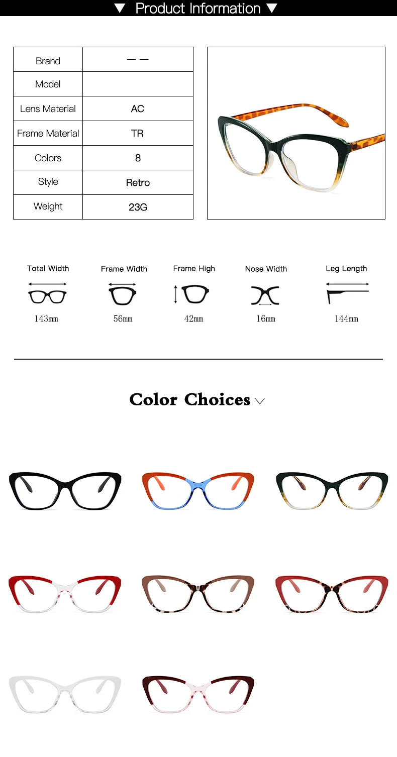 Trendy Cat Eye Blue Light Blocking Eyeglasses for Women