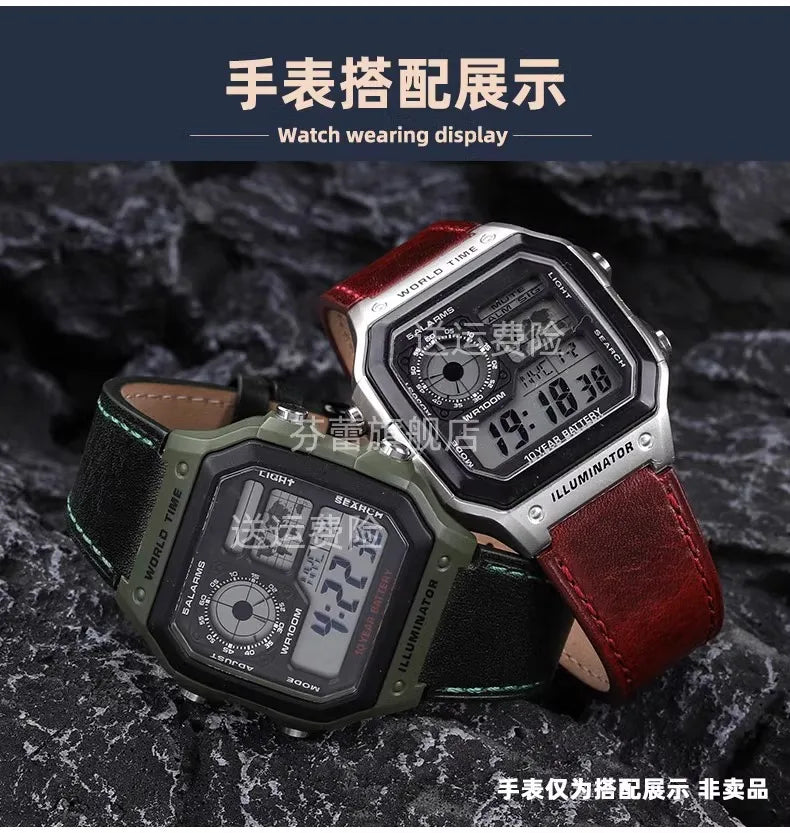 Retro Genuine Leather Watchband | Vintage Men's Bracelet 18MM