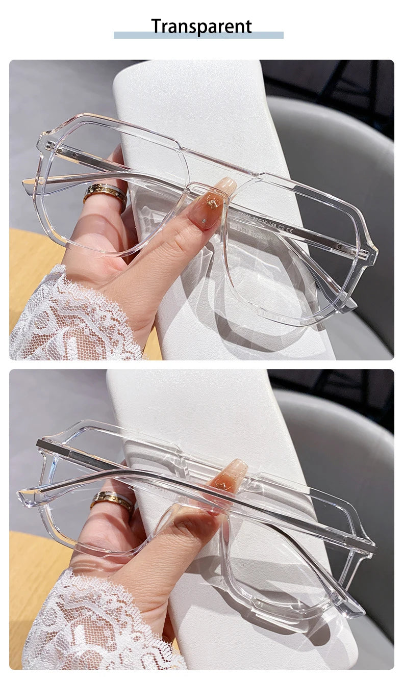 Stylish Women’s Oversized Myopia Glasses | Photochromic Eyeglasses 2026