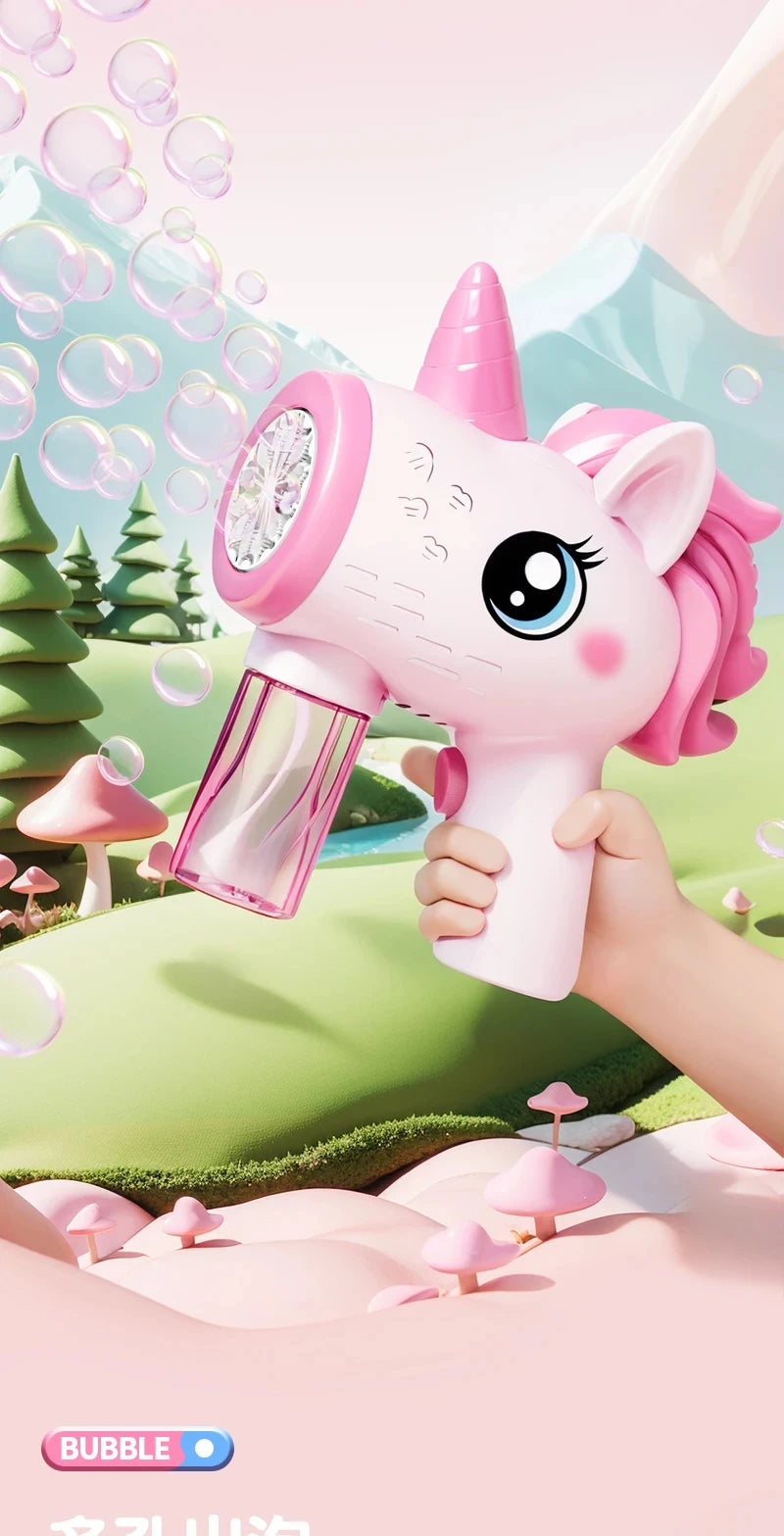 Unicorn Electric Bubble Gun | Automatic Soap Blower for Kids