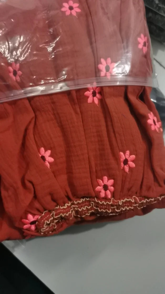 Boho Floral Embroidery Maxi Dress for Women | Casual Fashion