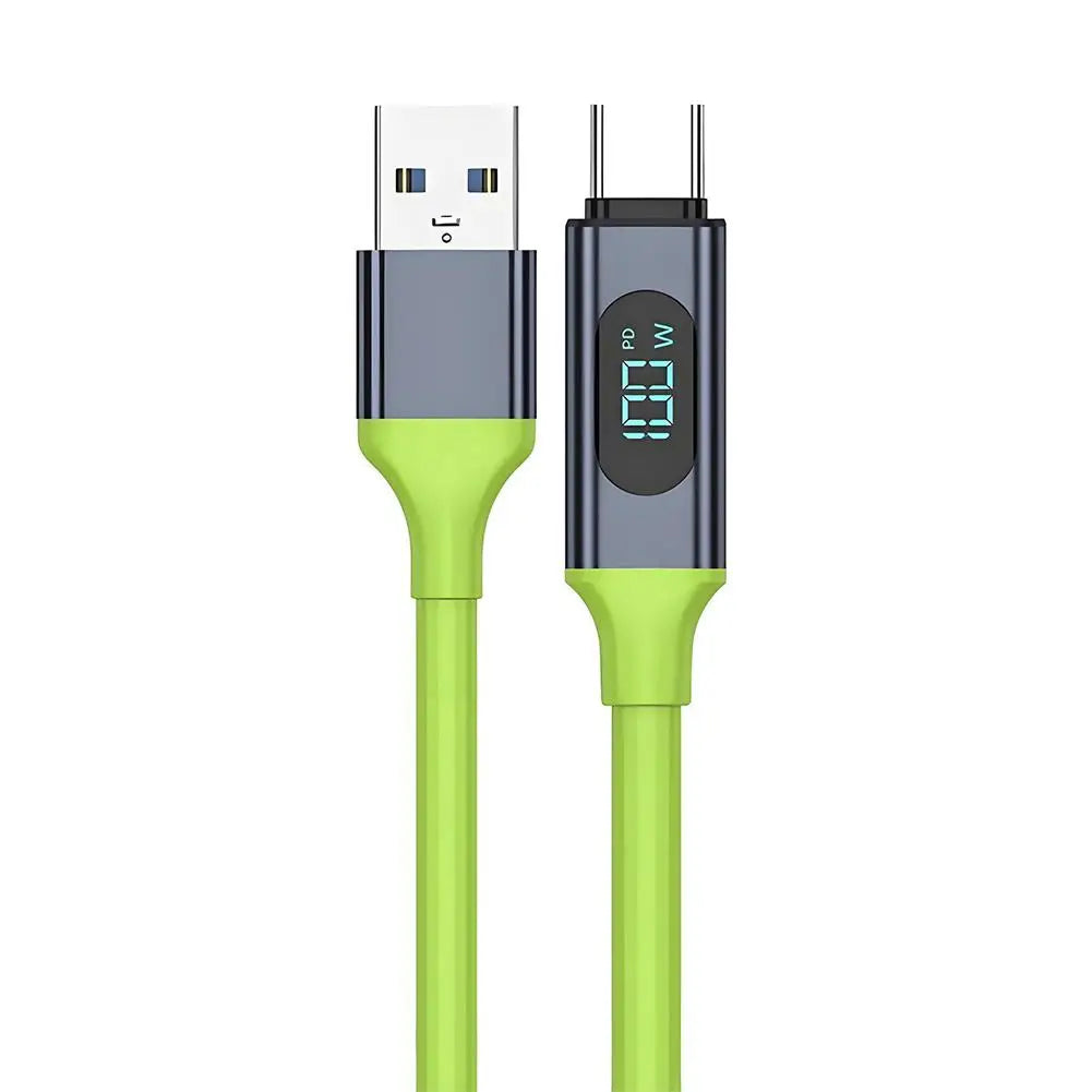 240W High-Speed USB C Dual Charging Cable with Digital Monitor