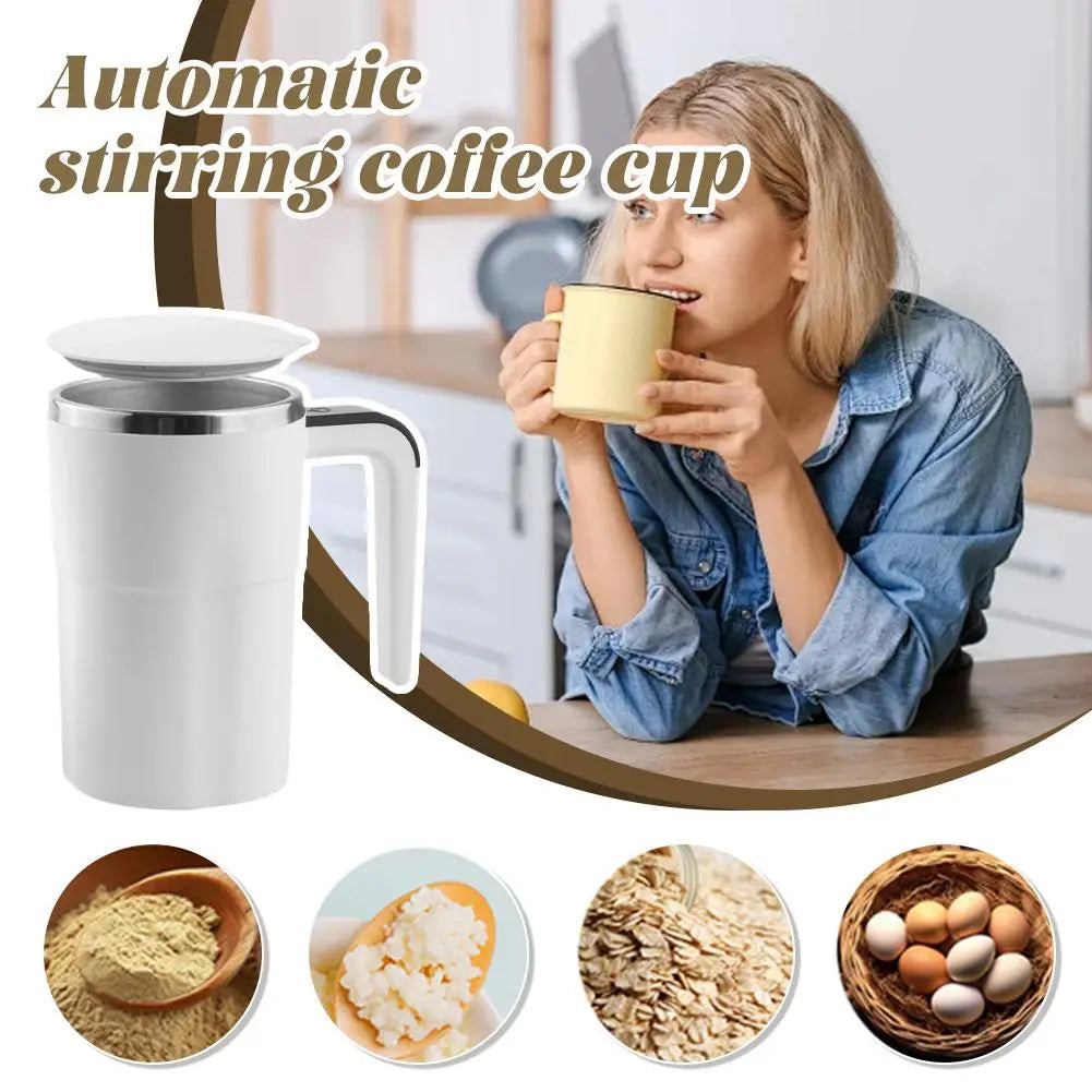 Stainless Steel Rechargeable Electric Stirring Cup | Portable Mixing Mug