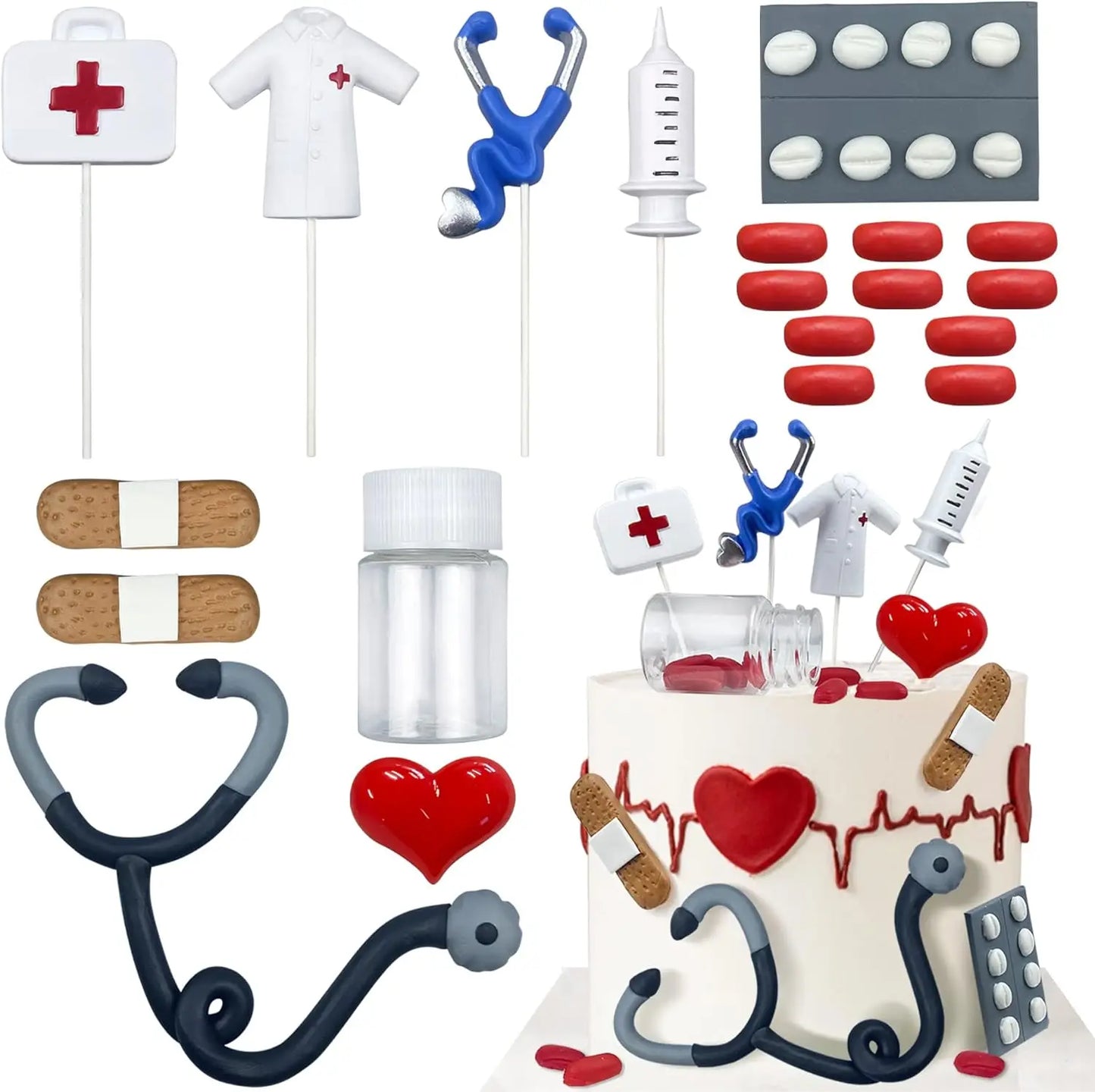 Nurse Cake Topper Set | Perfect Graduation & Medical Party Decor