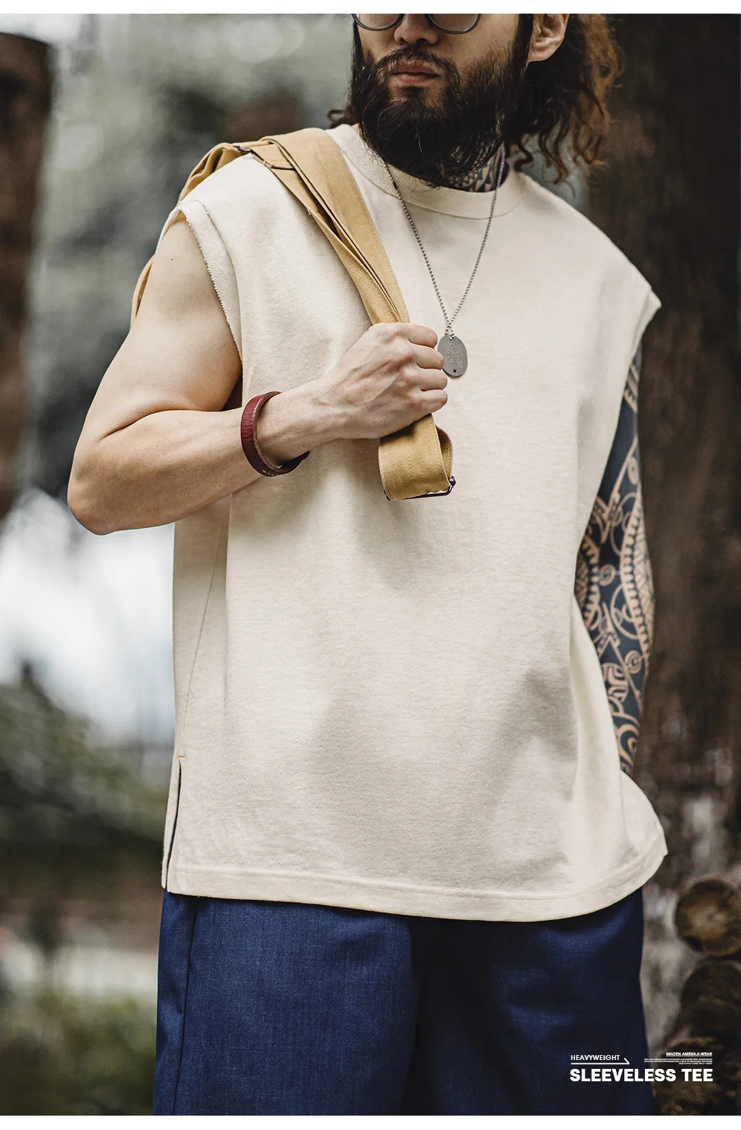 Men's Vintage Heavyweight Knitted Broad Shoulder Vest | Summer Tee