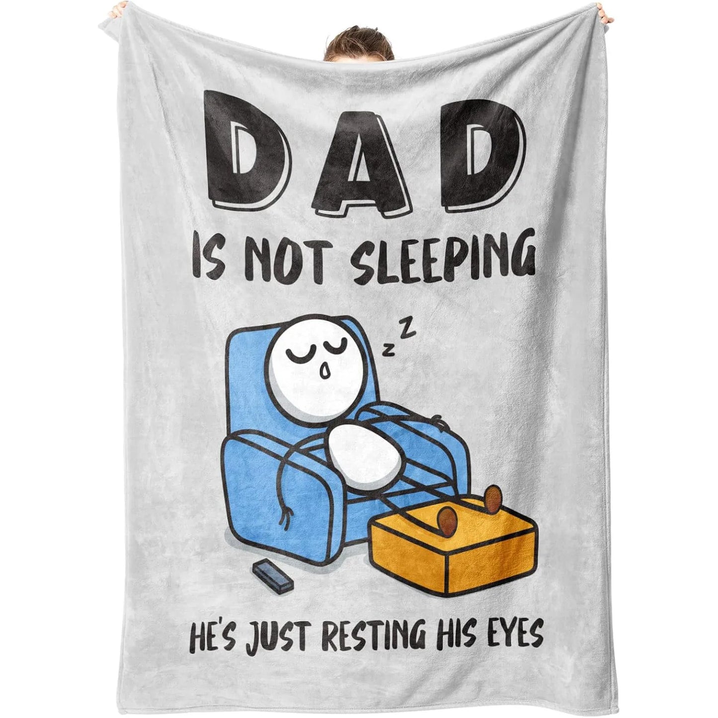Soft & Comfortable Dad Is Not Sleeping Nap Blanket | Birthday Gift