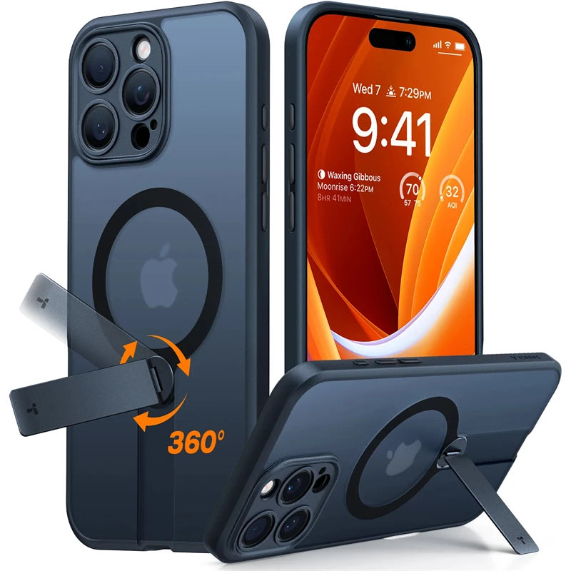 360 Hidden Metal Stand Magnetic Case for iPhone | Ultimate Protection
