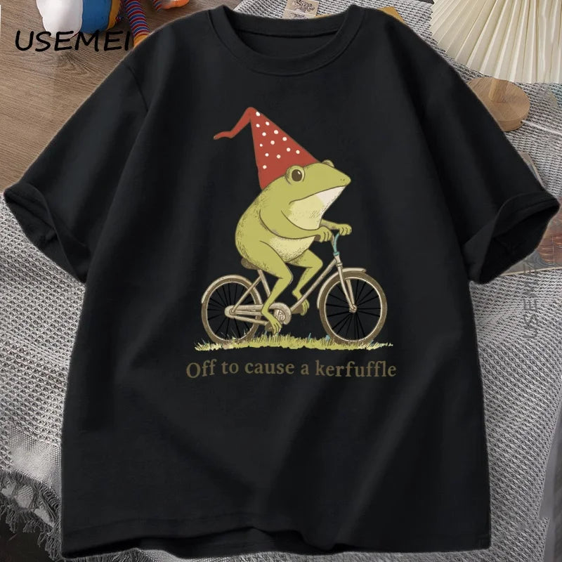 Funny Frog T-Shirt for Adults | Unique Graphic Tee Summer Tops