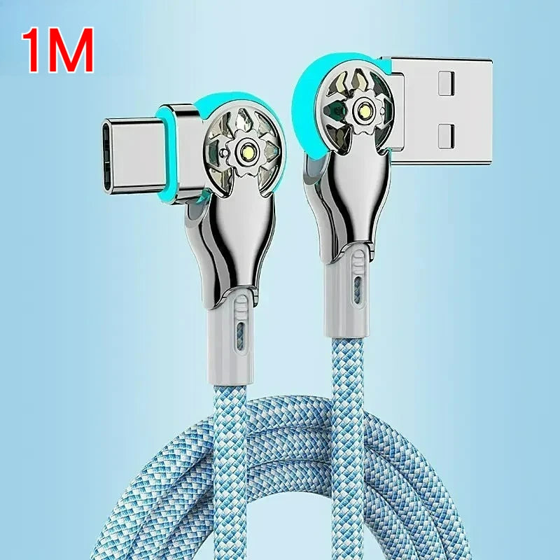 Fast Charge USB A to C Cable | 180 Degree Rotatable Durable Cord