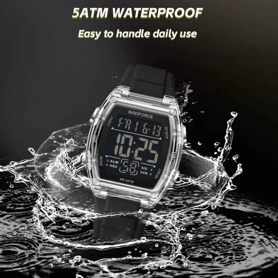 Luxury Digital Sport Watches for Men | Waterproof Silicone Band