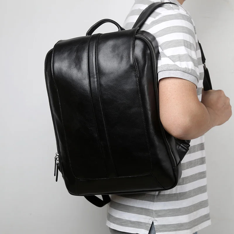 Men's Vintage Leather Backpack | High Capacity Computer Bag
