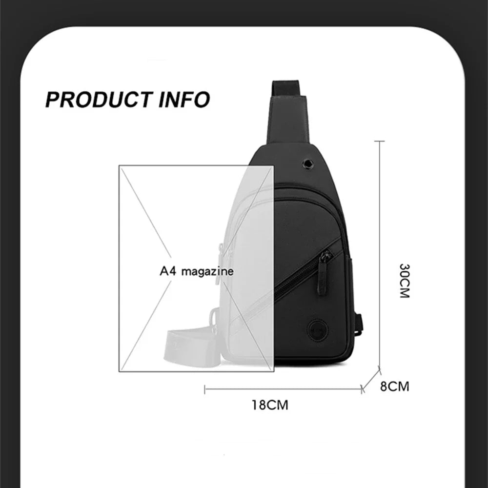 Lightweight Men's Chest Bag | Versatile Nylon Crossbody Sling