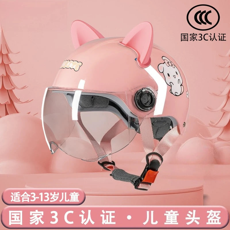Casco ligero de media carcasa para niños con protección auditiva desmontable