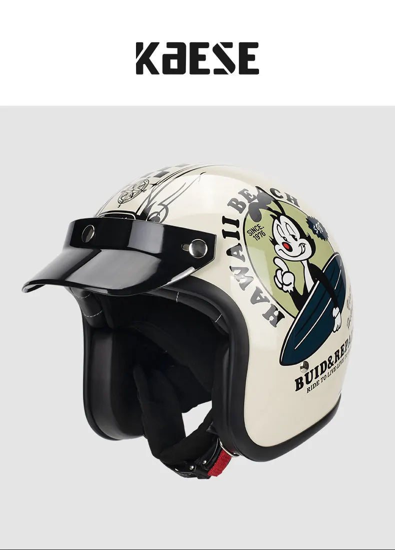 DOT Approved Vintage Motorcycle Helmet | Open Face Riding Gear