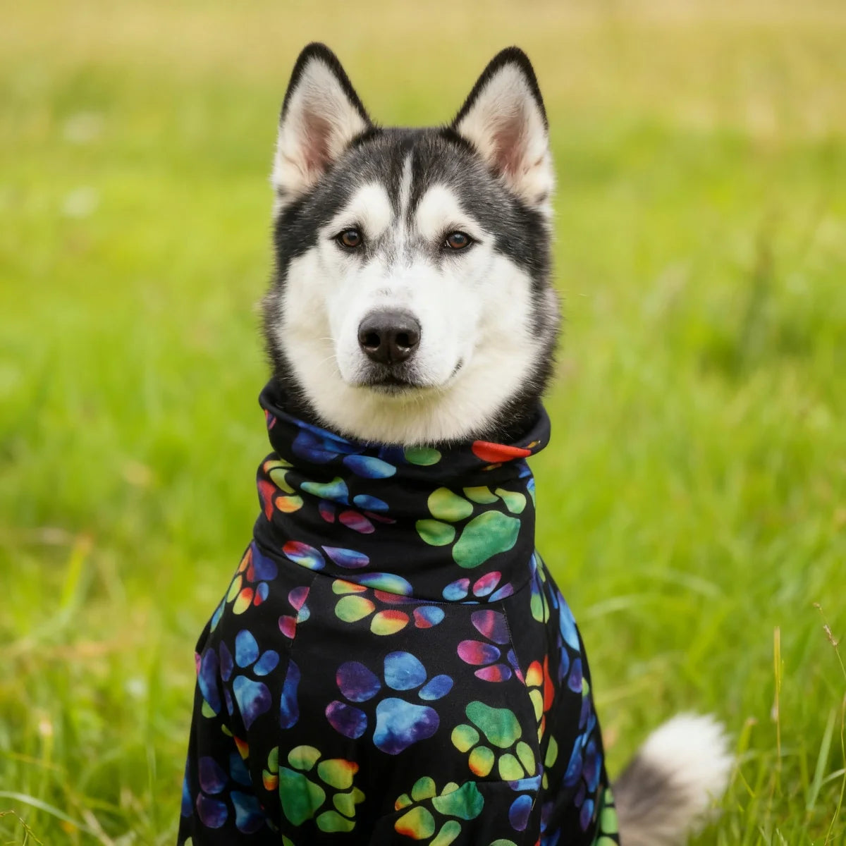 Comfortable Black Paw Print Pajamas for Dogs | Cozy Pet Clothing