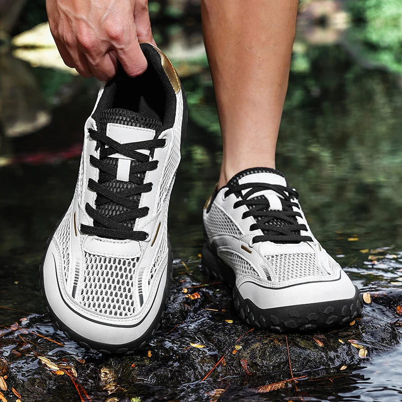Casual Wide-Toe Men's Walking Sneakers | Breathable Comfort Shoes