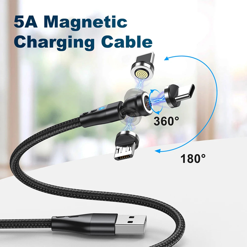 5A Magnetic Fast Charging Cable | 540° Rotating Design