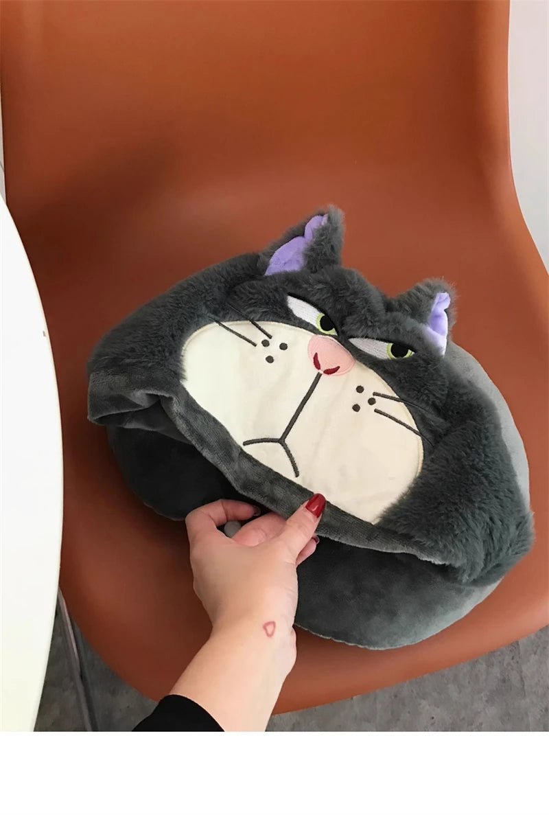 Kawaii Cat U-Shaped Neck Pillow | Cozy Hooded Travel Companion