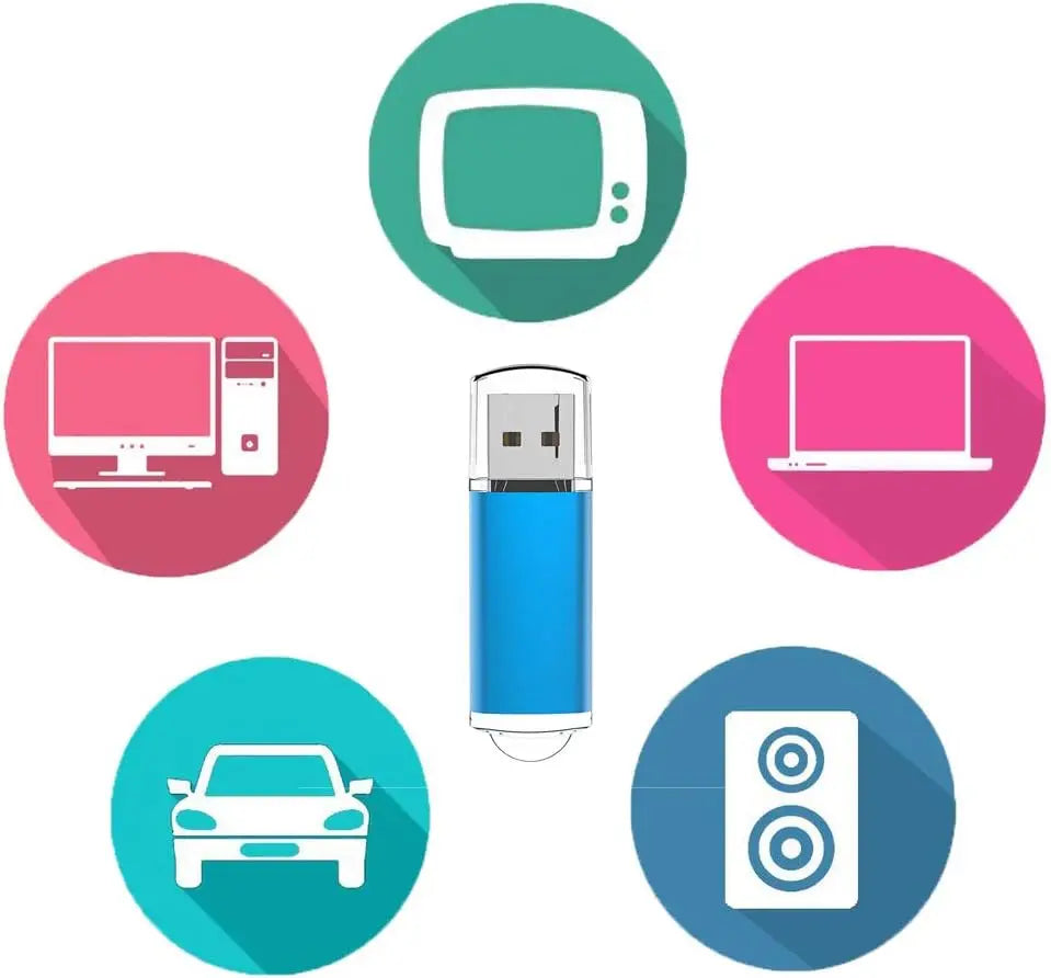32GB High-Speed USB Flash Drive with LED Indicator & Keychain Loop
