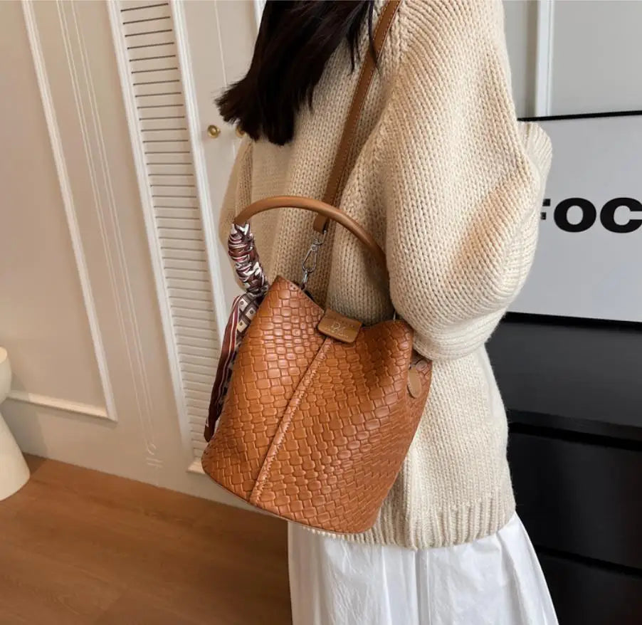 Bolso de cubo chic para mujer | Bolso de mano tejido de moda para cada ocasión