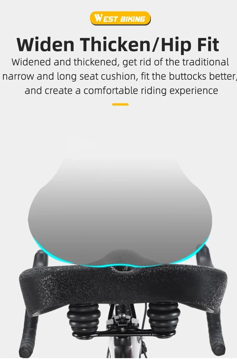 Ultra Wide Ergonomic MTB Saddle | Comfortable Shock-Absorbing Seat