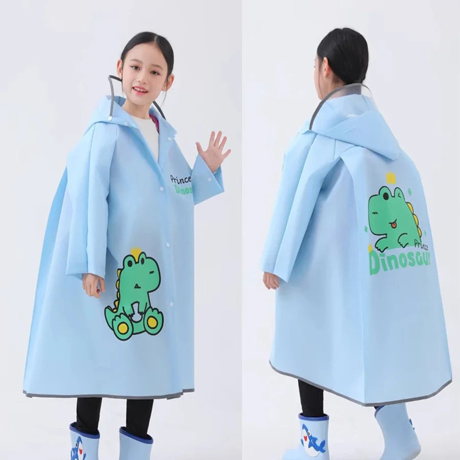 Impermeable de dinosaurio de dibujos animados para niños | Divertida chaqueta para exteriores