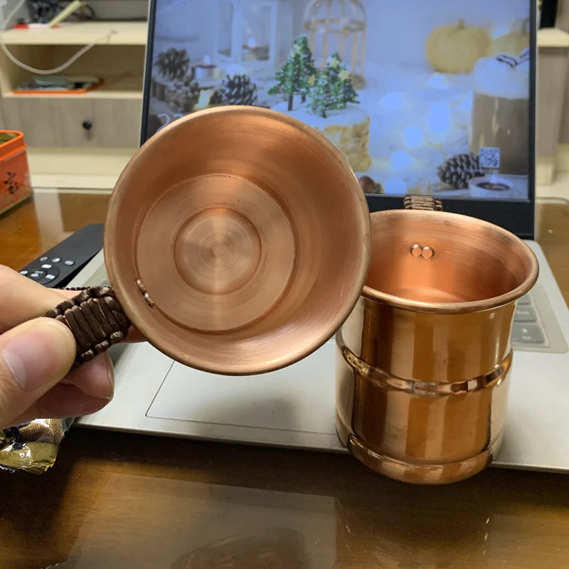 Handcrafted Pure Copper Beer Milk Mug Weave Handle Thickened Moscow Water Mule 400 ml Breakfast Cup Moscow Drinkware Tableware