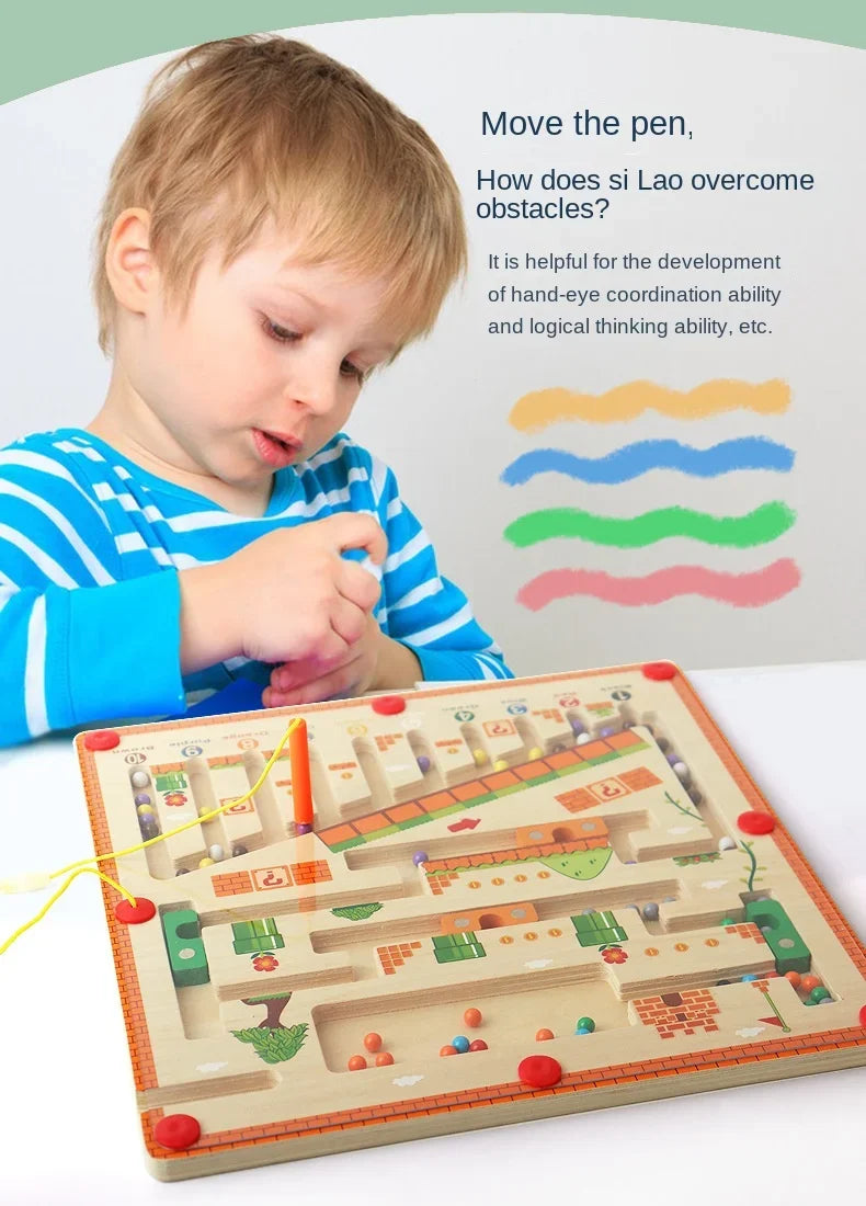Magnetic Color and Number Maze Learning Toy for Kids | Educational Fun