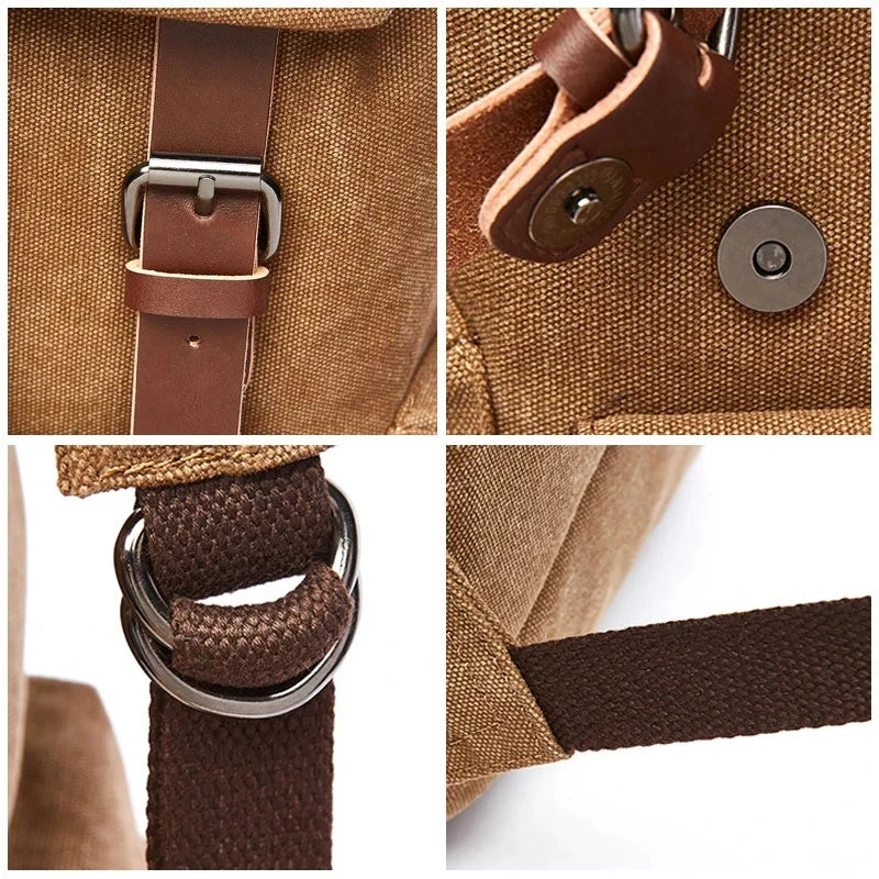 Vintage Canvas Laptop Backpack for School & Travel | Anti-Theft Design